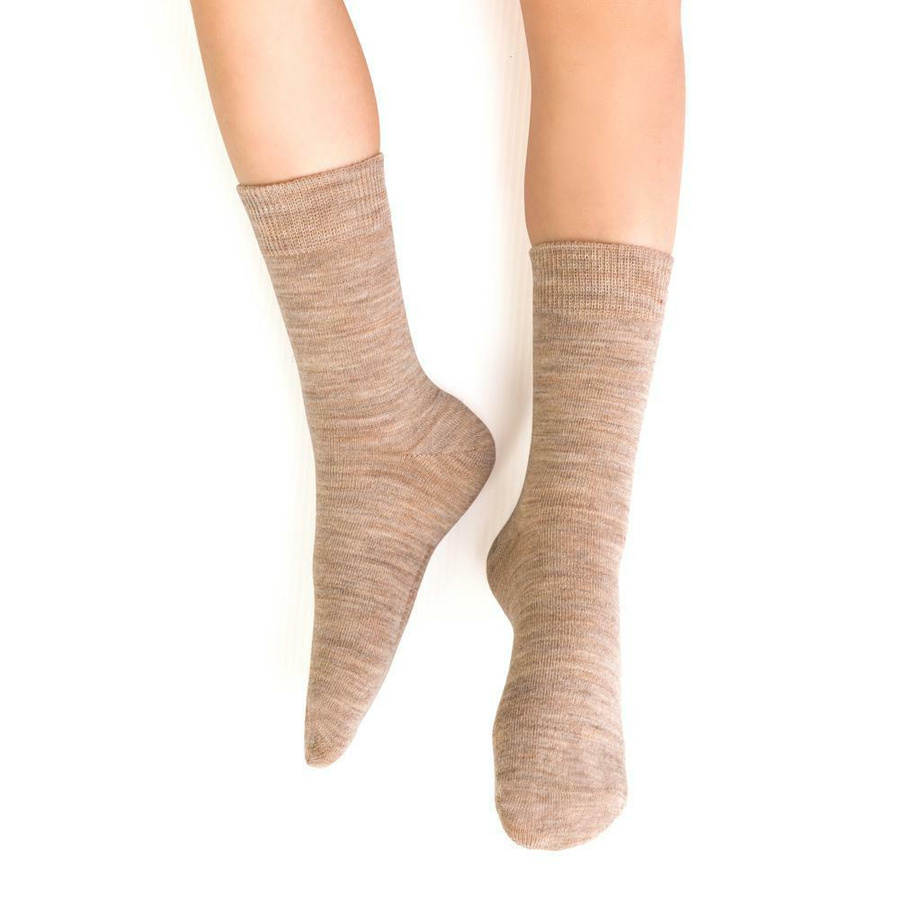 Socken Kinder Merino Wool Melange Beige