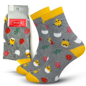 Damensocken Wzorzyste 200 Hellmeliert Grau