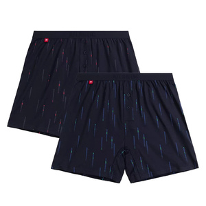 Lockere Herren-Boxershorts 2MBX-074 Dunkelblau/Blau
