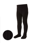 Striped cotton tights black