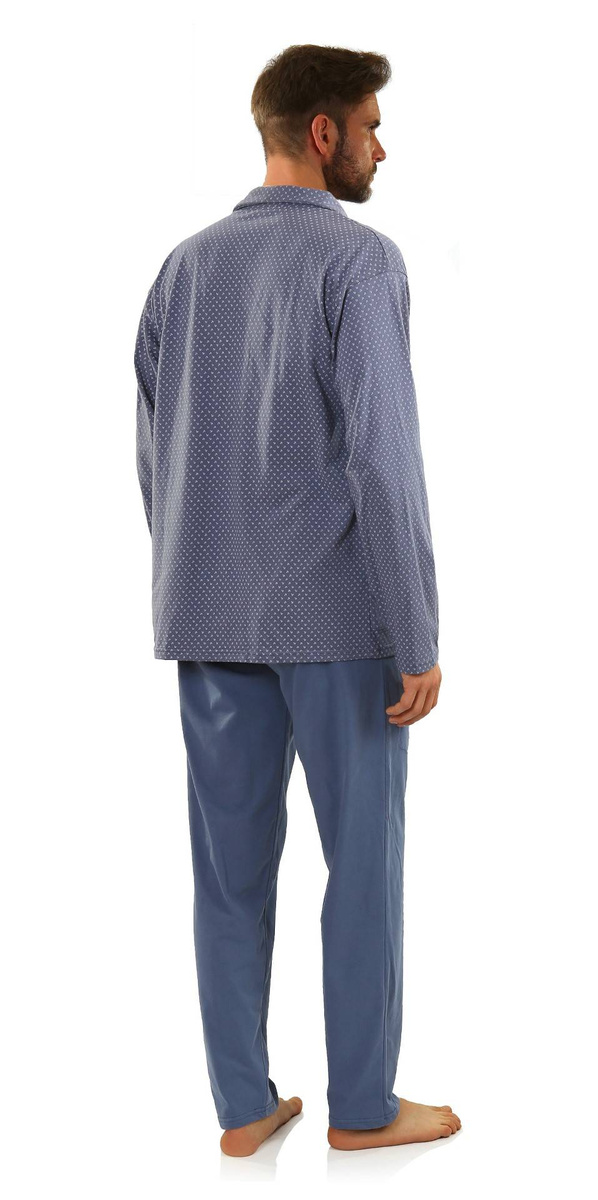 Pijama bărbătească cu nasturi Seria Albastră