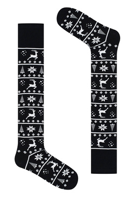 Strumpf Damen Serie Weihnachtsmuster Art. 372 Schwarz