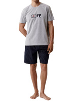 Herren-Pyjama Serie nmp-395 grau/blau/grün