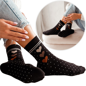 Damensocken Hearts, Farbe Schwarz, Größe 37-41
