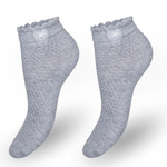 Damen durchbrochene Socken mit Schleife 1115, Farbe Light Melange, Größe 37-41