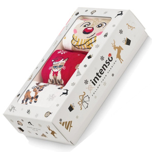 Pudełko ŚWIĄTECZNYCH Kolorowych skarpet na prezent