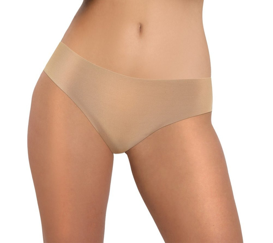 Sesto Senso Damen Figi Mikrofaser – Laser Geschnitten, Nahtlos, Bequem, Baumwolleinsatz, Silikonband, Unsichtbar Unter Kleidung, Beige, Neue Kollektion