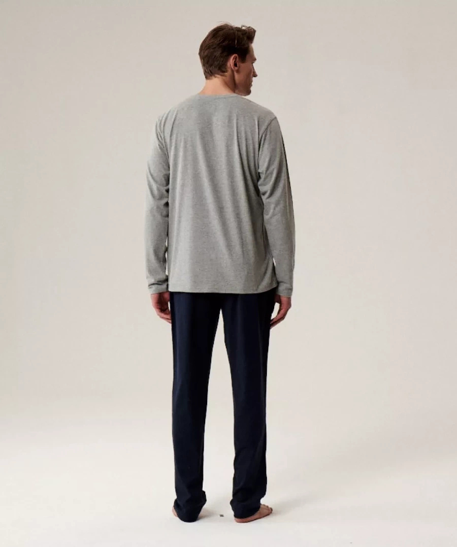 Herren-Pyjama Serie nmp-392 Grün/Grau/Marineblau