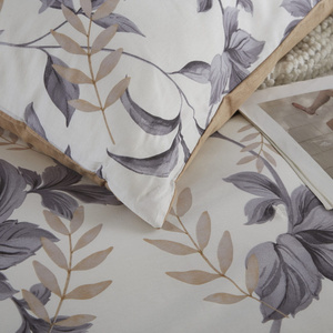 Bettwäsche Y013 Blättermuster Ecru