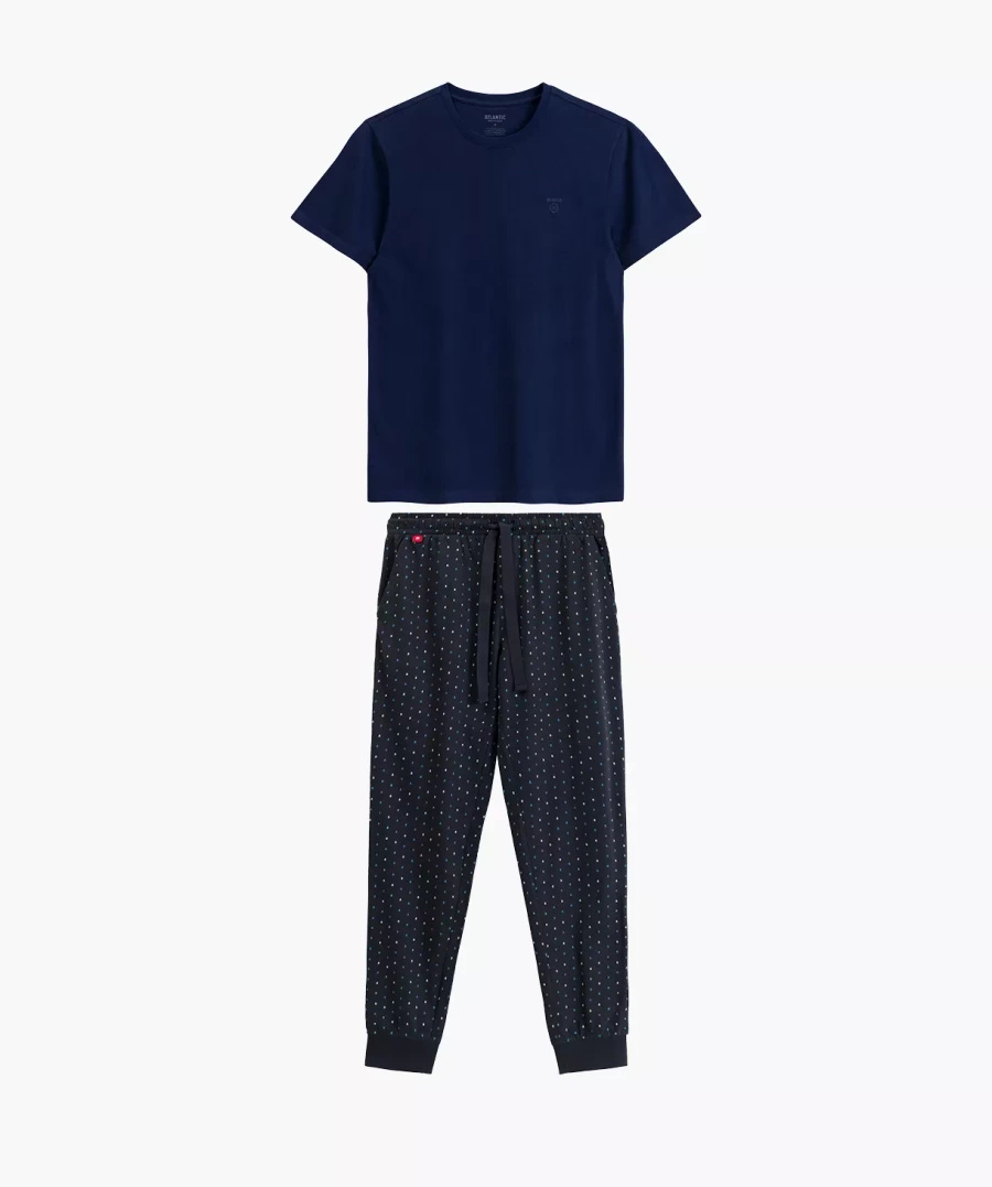 Herren-Schlafanzug Serie nmp-388 Blau/Grau