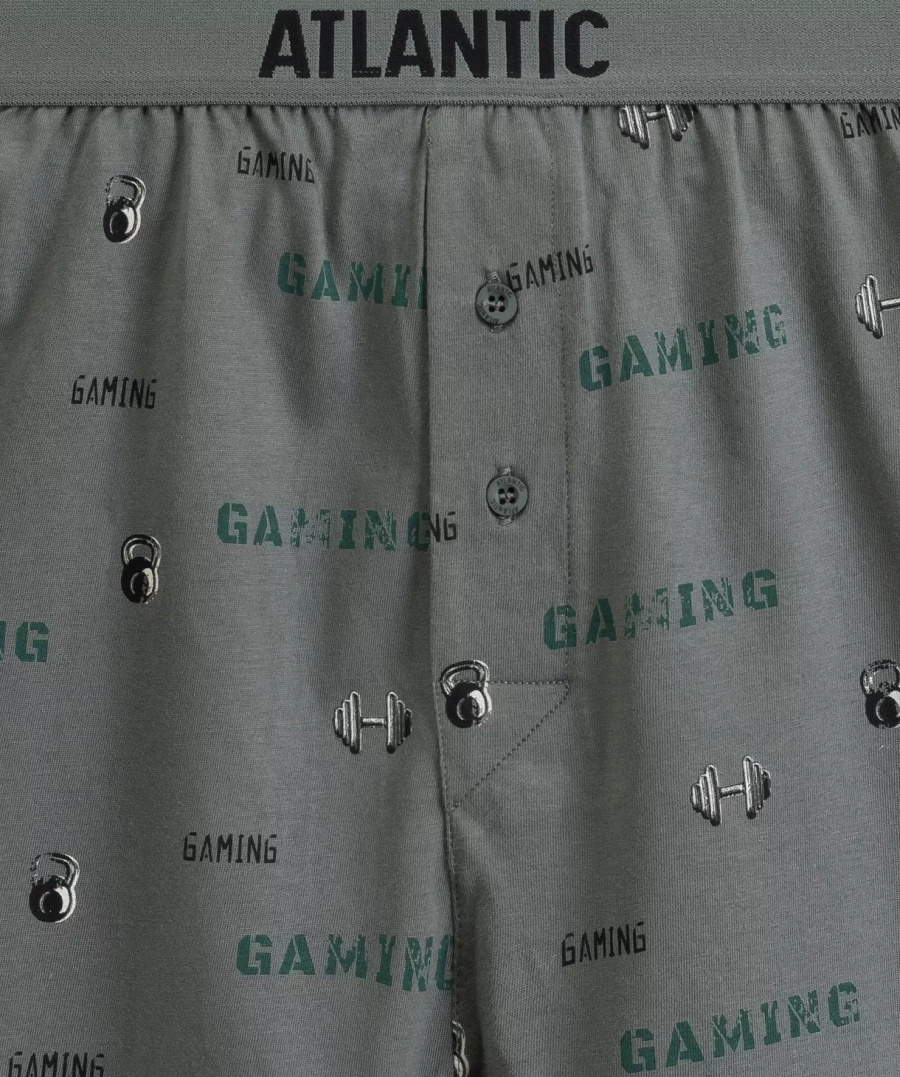 Lockere Boxershorts 2mbx-084 Schwarz und Khaki