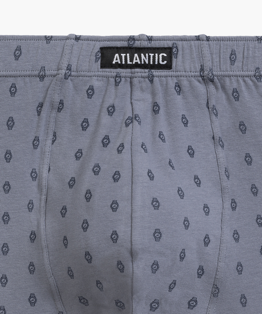 Bawełniane Bokserki Męskie Szaro-Niebieskie 3-Pack