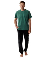 Herren Pyjama Serie nmp-388 Grün Schwarz