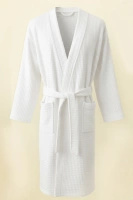 S BATHROBE WAFFLE WHITE XS