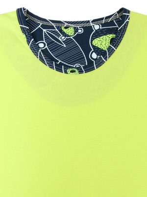 Herren-Pyjama Kurzarm Kurze Hose Blau Gelb