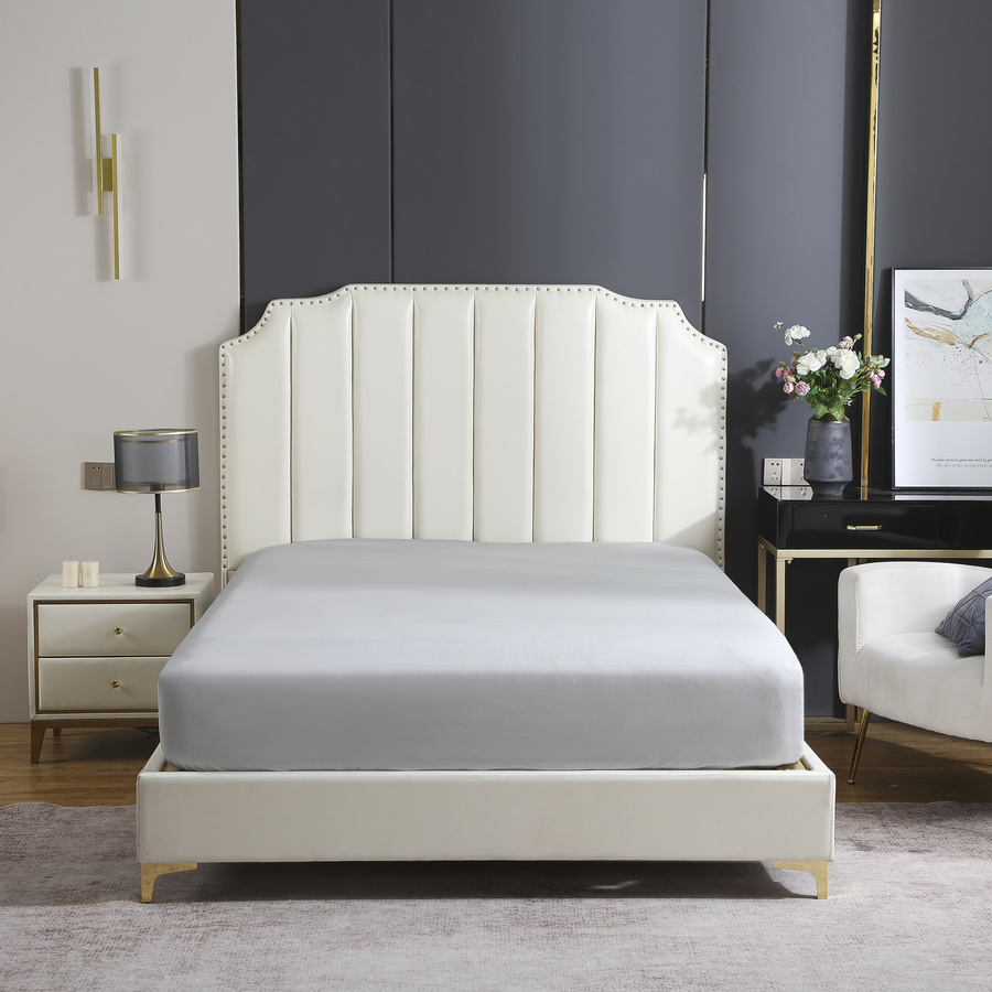 Spannbettlaken Satin Hellgrau