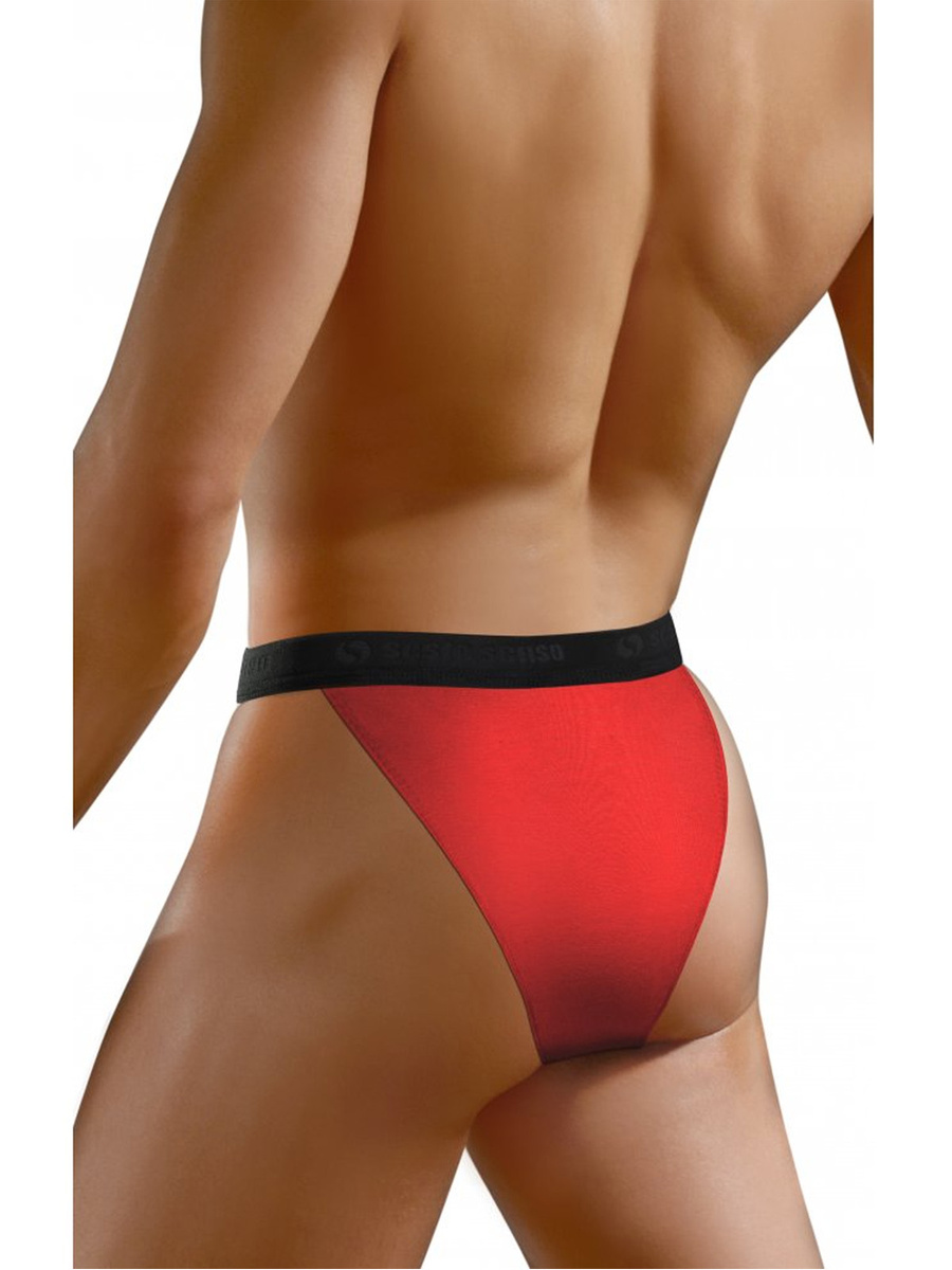 Men's Red Tanga Cotton Briefs