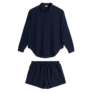 Damen Set Hlp-476 Ecru/Marineblau/Hellblau