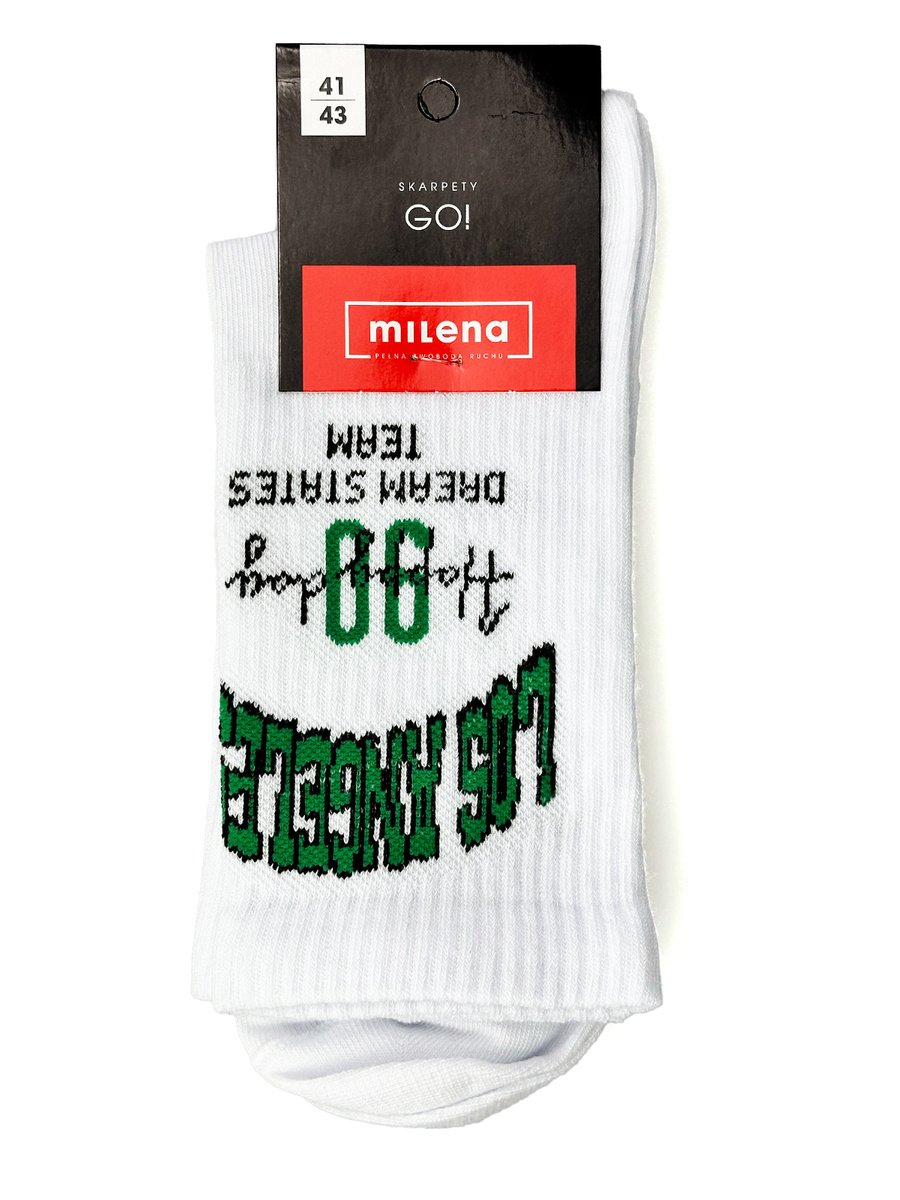 Herrensocken Go! Weiß mit Print