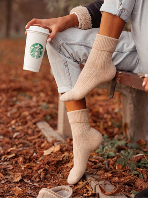 Damen Wollsocken Serie 1566 Beige