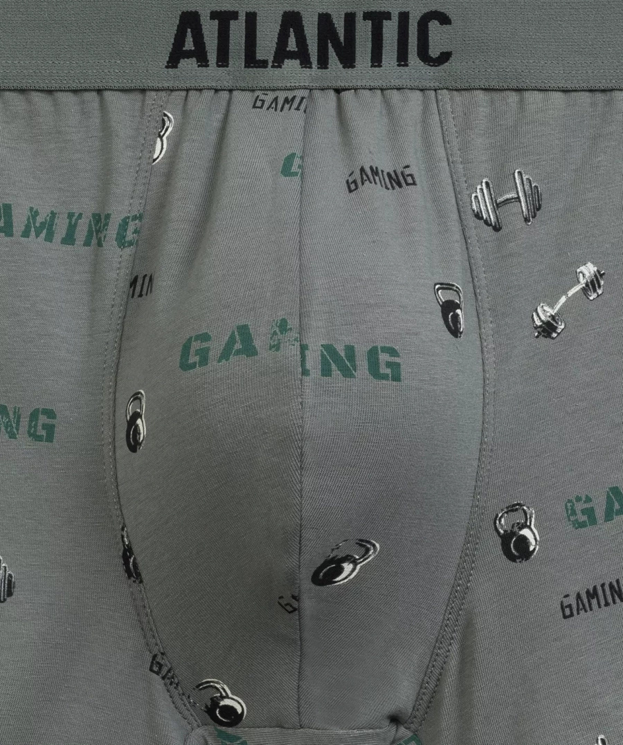 Herren-Boxershorts Serie 3mh-223 Schwarz/Khakigrün/Grün