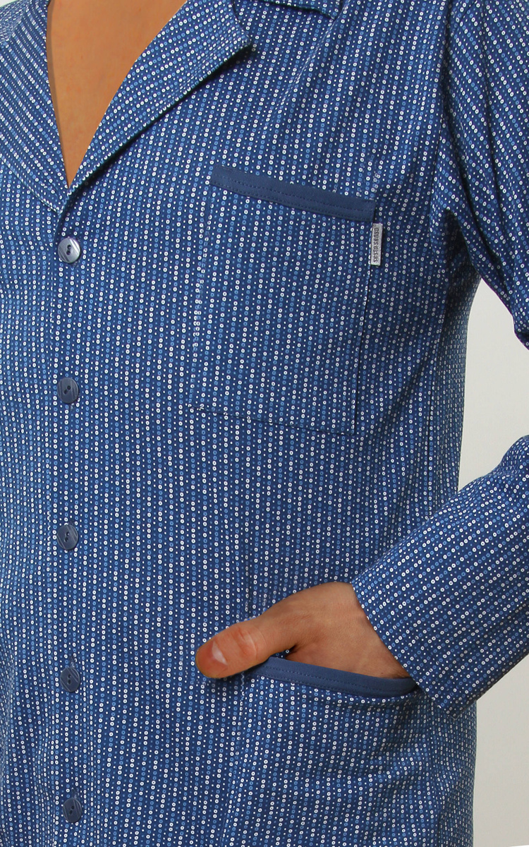 Schlafanzug Herren Serie Blau