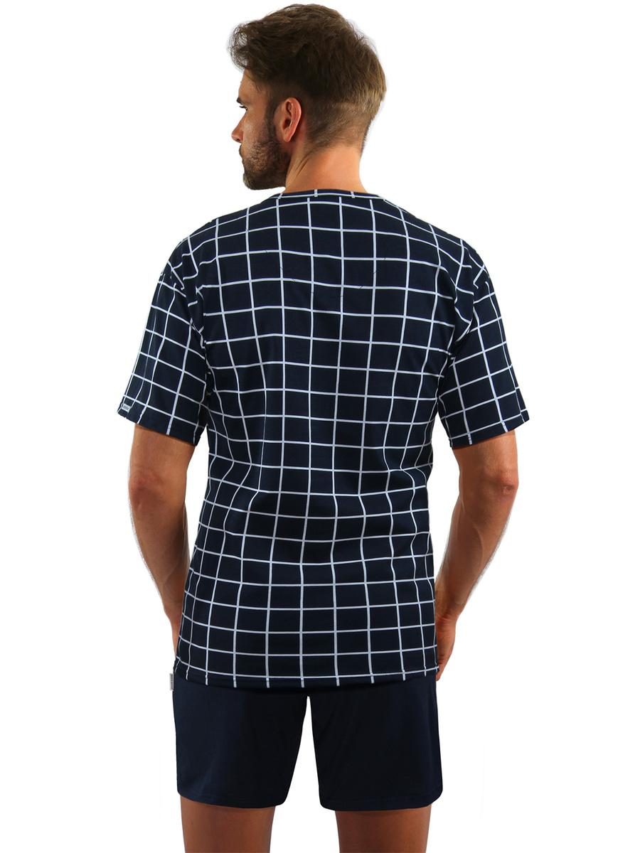 Kurzarm Schlafanzug Herren Serie Blau