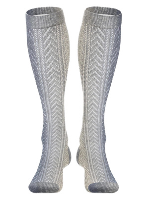 Kniestrümpfe Serie Ajour Grau