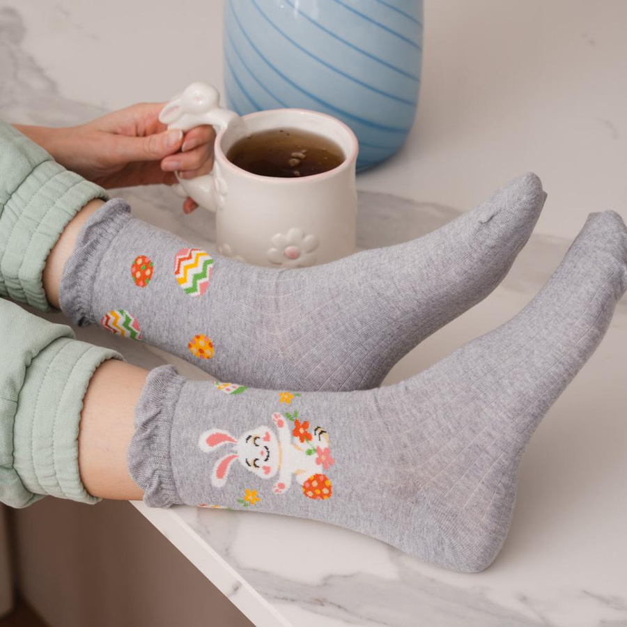 Damensocken Serie 136 Grau/Hellblau