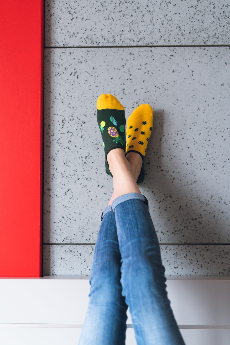 Damen/Herren farbige Füße Ananas Mehr Mode