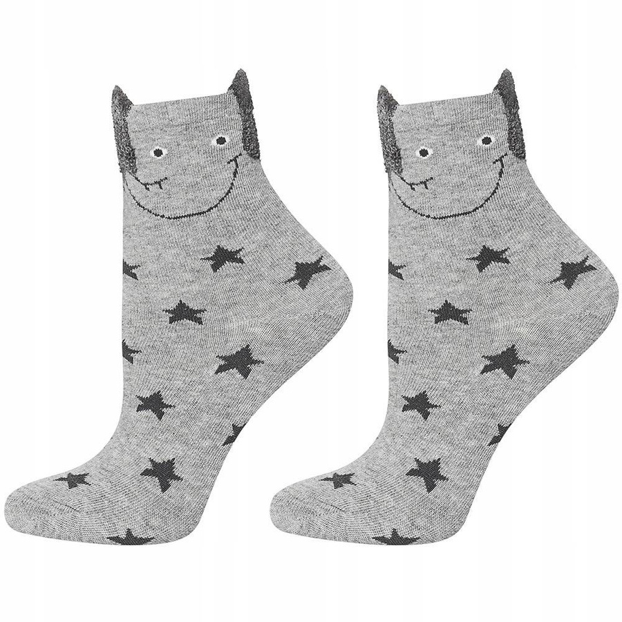 Graue Soxo Kindersocken mit Ohren