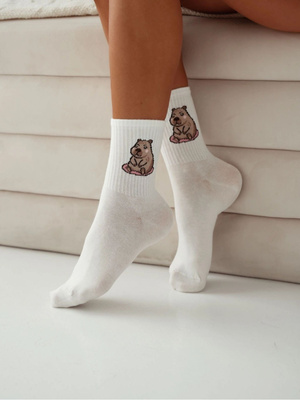 Women's Sitting Capybara Socks 0200