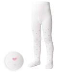 Mädchenstrumpfhose Serie Herzmuster Weiß