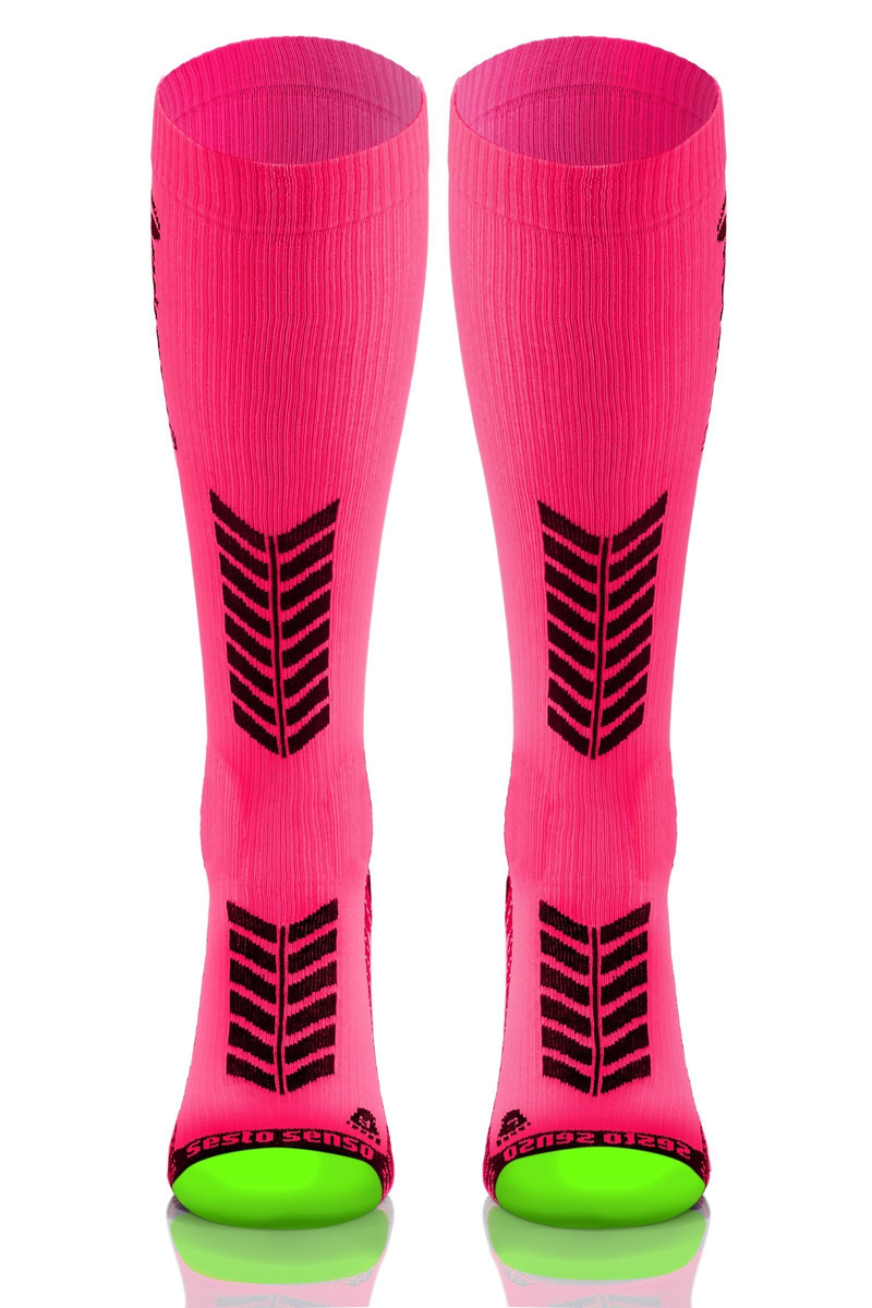 2x Sportowe KOMPRESYJNE długie skarpety do biegania Sesto Senso