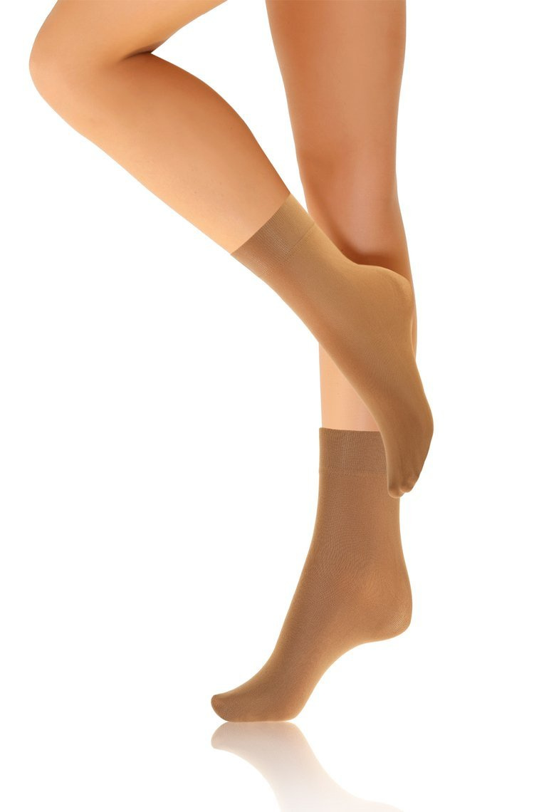 Sesto Senso Damen Skarpetki "Eva" 3er Pack – Komfortable Microfaser Socken, Nicht Drückend, Bequem, Beige, Ideal für Alltag, Poliamid-Elastan Mix, Ohne Muster