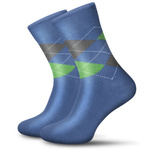 Anzugsocken Serie Rauten Blau