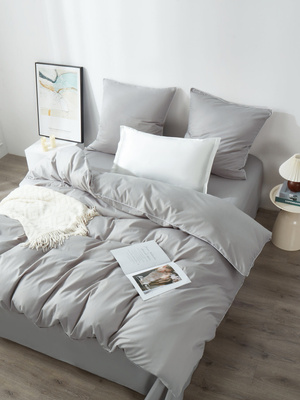 Bettwäsche Satin Queen Premium Grau