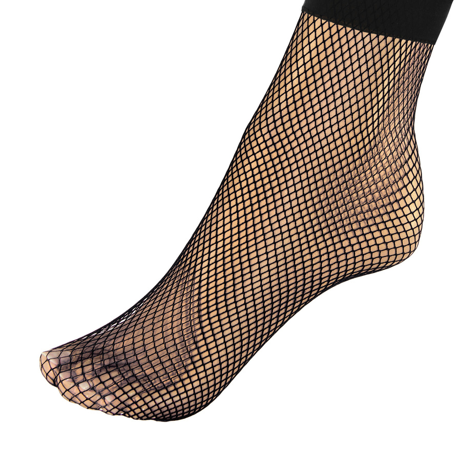 Sesto Senso Damen Skarpetki Kabaretki Kora – Elegante Netzsocken, Bequem mit Ohne Druck Bund, Elastisch und Langlebig, Poliamid, Ideal für Alltag und Besondere Anlässe, Schwarz