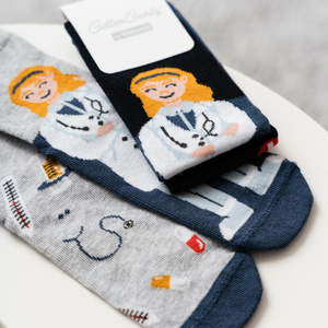 Socken für Mädchen mit Arztkunst. 014 DM432 melange hellgrau