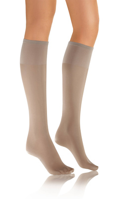 Sesto Senso Damen Podkolanówki Iris – Halbmatte, Transparente Kniestrümpfe mit Barfuß-Effekt, Bequem und Elastisch, Ideal für Elegante Looks, Farbe Vision/Beige, Poliamid-Elastan Mix, Made in Polen