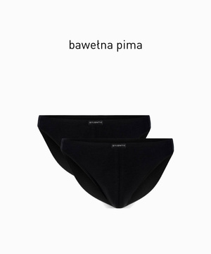 4 X Slipy Męskie Mini Czarne Bawełna Pima Bielizna Atlantic Basic