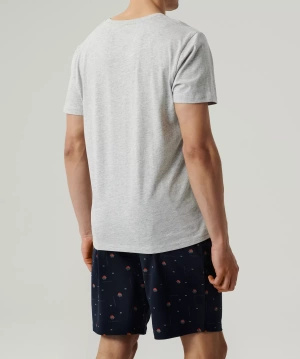 Schlafanzug Herren Nmp-384 Grau/Marineblau