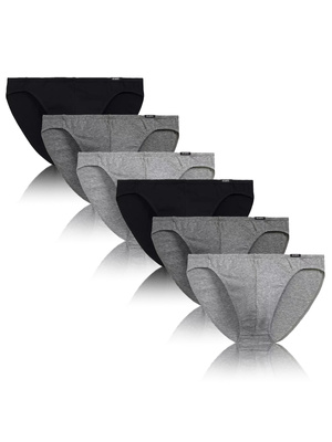 Herrenslips 3BMP-230 Grau Schwarz