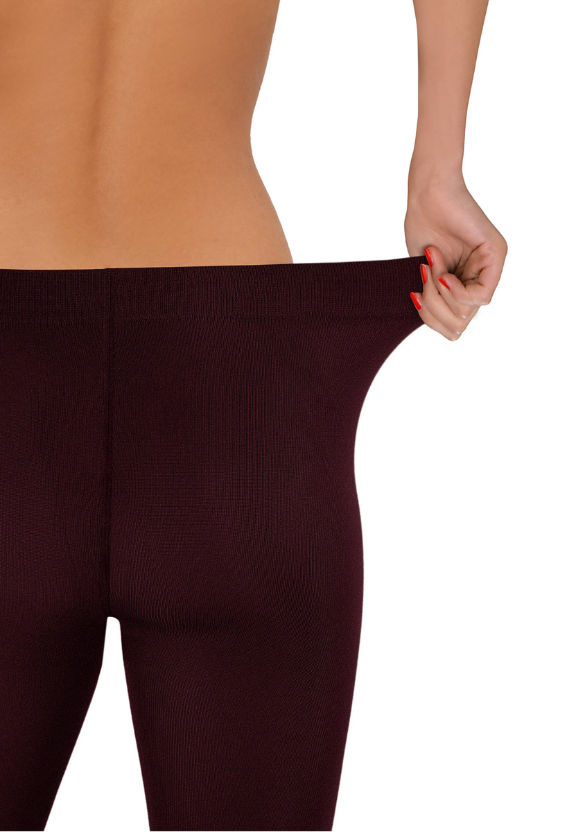 Sesto Senso Damen Strumpfhose Gerda 100 DEN – Warme Akryl Strumpfhose mit Jacquardmuster, Weiches und Bequemes Design, Ideal für Wintertage, Rot/Bordeaux, Größe 2 bis XL