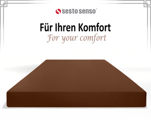 Sesto Senso Frottee-Spannbettlaken – 100% Baumwolle, OEKO-TEX Zertifikat, Atmungsaktiv, Pflegeleicht, Perfekte Passform, Für Einzel- und Doppelbetten, Braun, Unisex