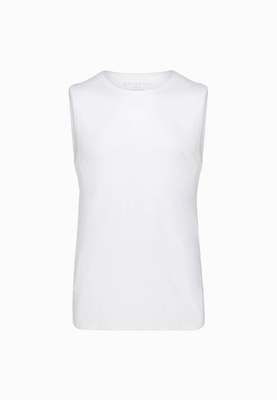 Atlantic Herren Unterhemd – Bequemes Baumwoll-Elasthan Tanktop, Klassischer Schnitt, Ohne Muster, Weiß, Atmungsaktiv, Ideal für Alltag und Sport, BMV-047