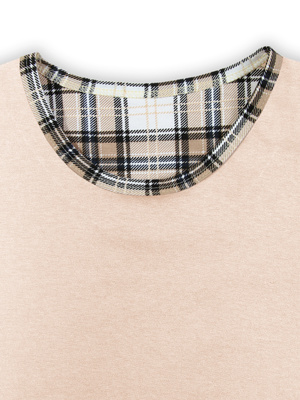 Schlafanzug Herren Kurzarm Shorts Hellbeige