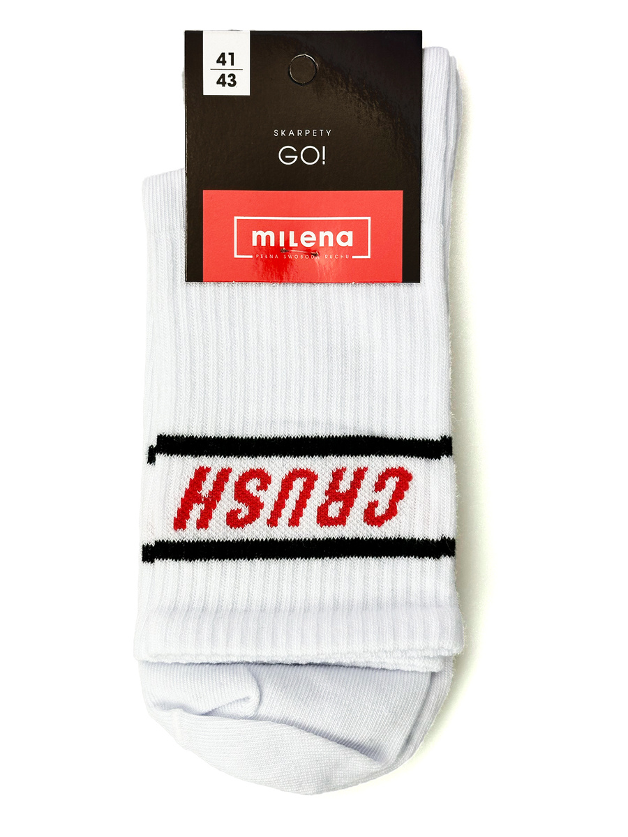 Herrensocken Go! Weiß mit Print