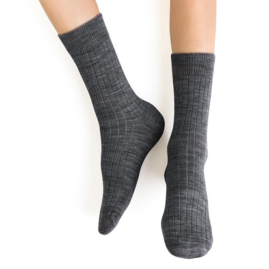 Skarpetki z wełny merino bezuciskowe w prążek art. 130 Steven