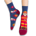 Socken für Jungen mit Feuerwehrmann-Motiven. 014 CF373 Denim